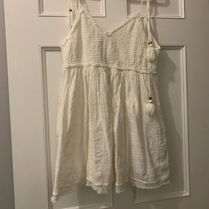 WHITE SMOCKED FREE PEOPLE DRESS
